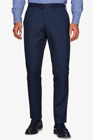 Pantalon de costume armure œil de perdrix classique bleu