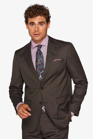Brown birdseye regular suit blazer