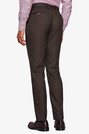 Brown birdseye regular suit trousers