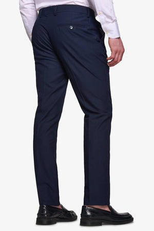 Pantalón de traje clásico de corte slim y color azul