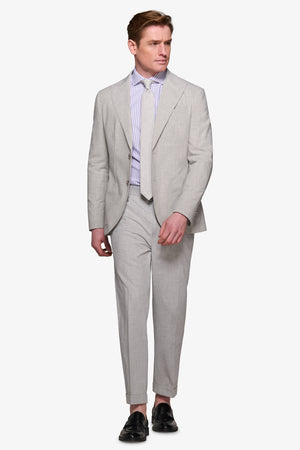 Light gray melange suit blazer