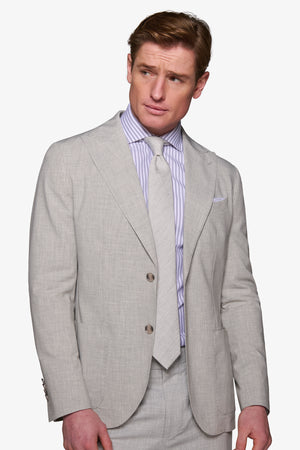 Light gray melange suit blazer