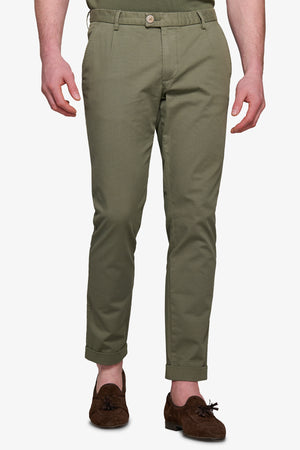 Green textured trousers