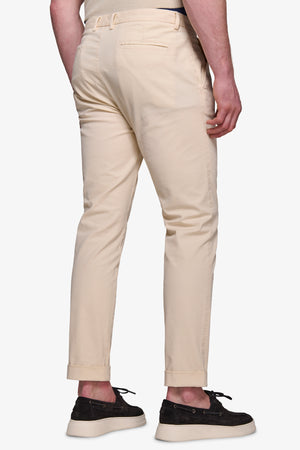 Cream textured trousers