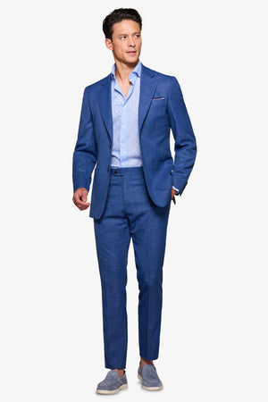 Veste de costume armurée bleu turquin slim