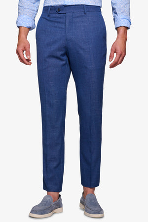 Pantalon de costume armuré bleu turquin