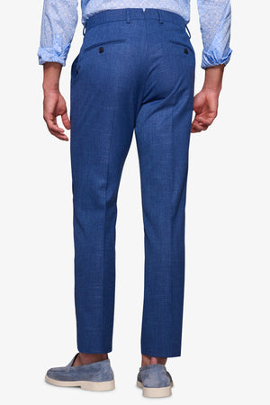 Pantalón de traje texturizado color azul azafata
