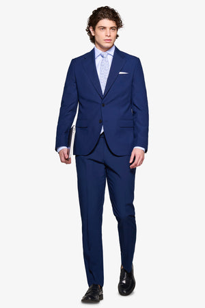 Plain royal blue classic suit blazer