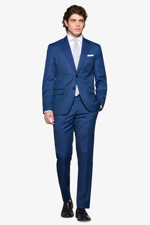 Blue birdseye regular fit suit blazer