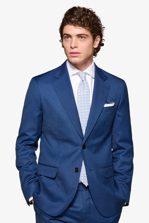 Blue birdseye regular fit suit blazer