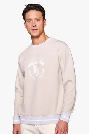 DNJ beige crewneck sweatshirt with logo