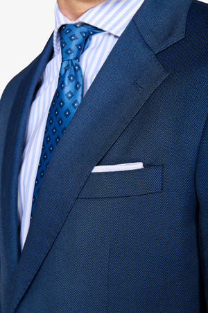 Blue birdseye regular fit suit blazer