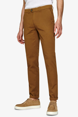 Caramel stretch cavalry chino trousers