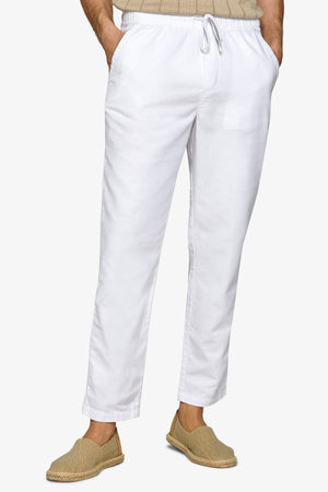 Optical white drawstring pants