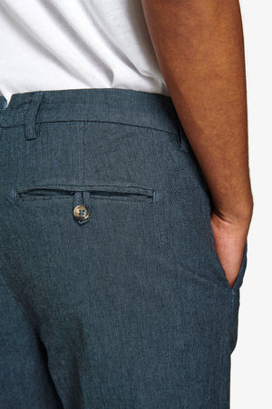 Pantalon stretch teint en pièce bleu turquin slim