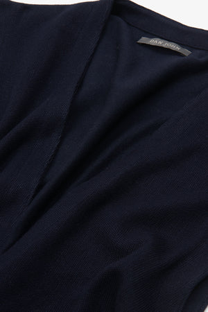 Gilet tricoté bleu à double boutonnage