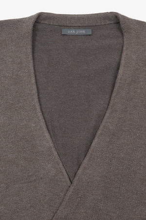 Dove gray double-breasted knitted waistcoat