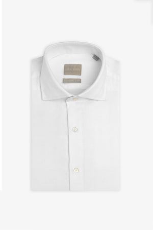 Regular-fit white textured ‘la Picoco’ shirt