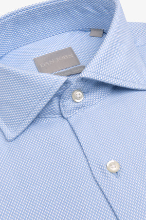Regular-fit sky blue textured ‘la Picoco’ shirt