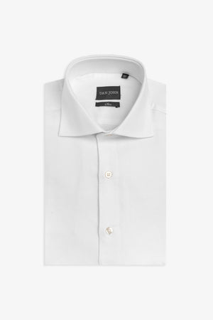 Camisa «la Picoco» labrada de corte slim blanca