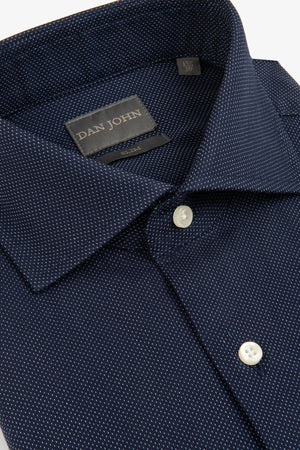 Dark blue pin point pattern shirt