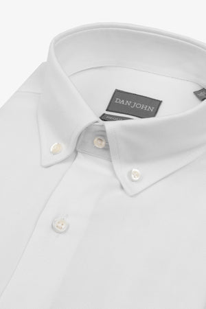 White Oxford button down regular slim shirt
