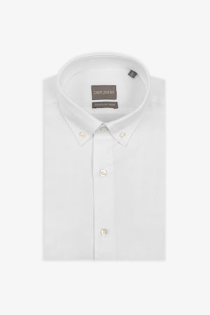 Camisa oxford de corte regular slim con cuello con botones color blanco