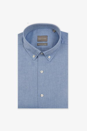 Camisa oxford de corte regular slim con cuello con botones color celeste
