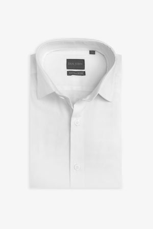 Camisa elástica de color liso blanco