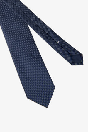 Cravate point de croix bleu marine