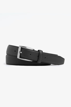 Black Saffiano faux leather belt