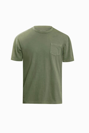 T-shirt girocollo con taschino verde