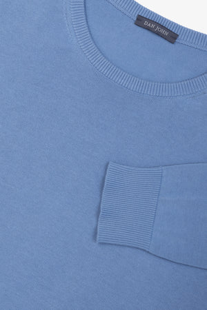 Light blue cotton crewneck sweater