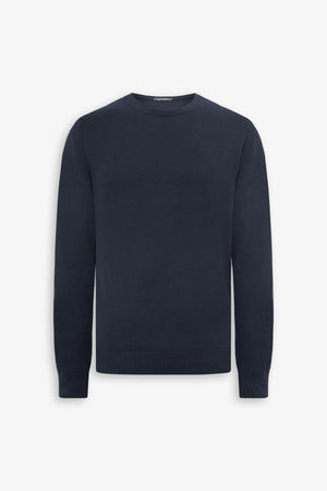 Blue cotton crewneck sweater