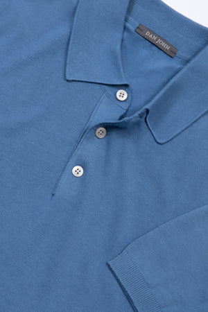 Light blue knit polo shirt