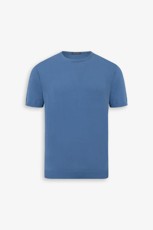 T-shirt in maglia azzurra