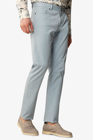 Sky blue stretch 5-pocket trousers