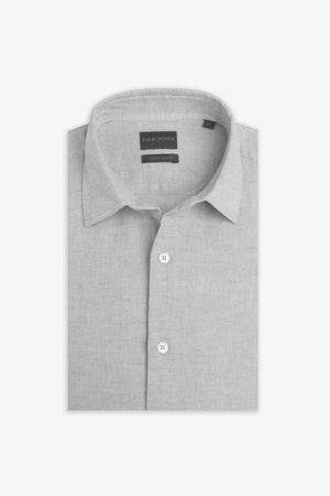 Camisa de mezcla de lino color liso gris