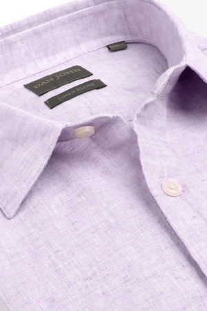 Camicia misto lino lilla