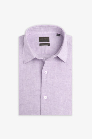 Camisa mezcla lino lila