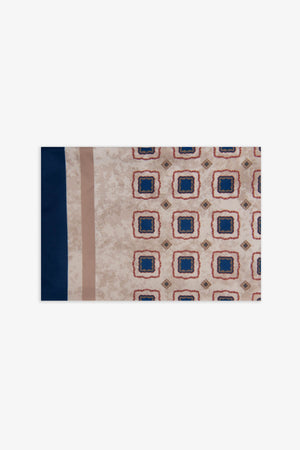 Foulard con stampa geometrica beige-Dan John