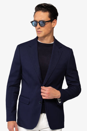 Blue macro-structure blazer