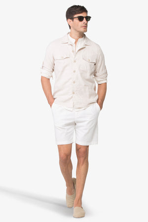 Natural lightweight cotton and linen overshirt