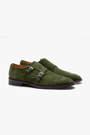 Scarpa doppia fibbia scamosciata verde-Dan John