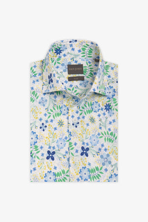 Lime multicoloured floral print shirt