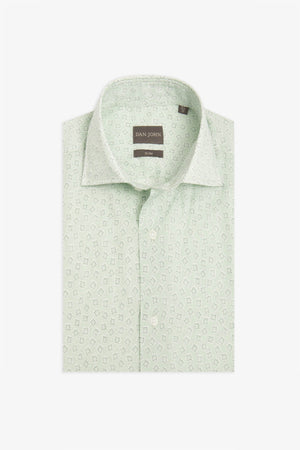 Mint geometric print shirt