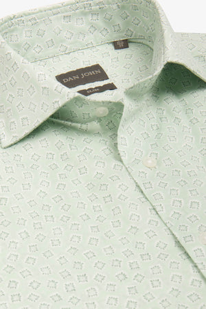 Chemise vert menthe à motif géométrique