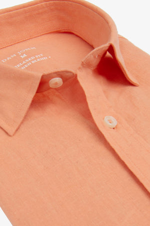 Camisa mezcla lino naranja