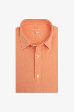 Camicia misto lino arancio