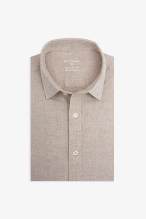 Beige linen blend shirt